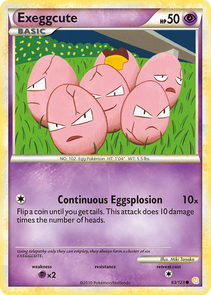 Exeggcute (63/123) [HeartGold & SoulSilver: Base Set] | Mindsight Gaming