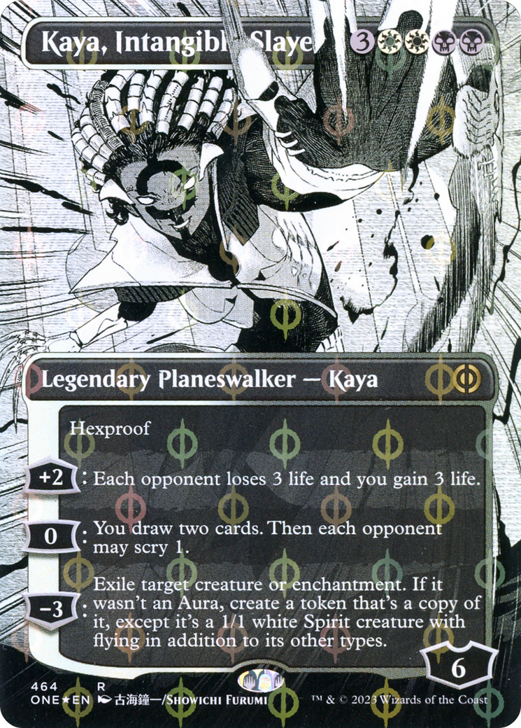 Kaya, Intangible Slayer (Borderless Manga Step-and-Compleat Foil) [Phyrexia: All Will Be One] | Mindsight Gaming