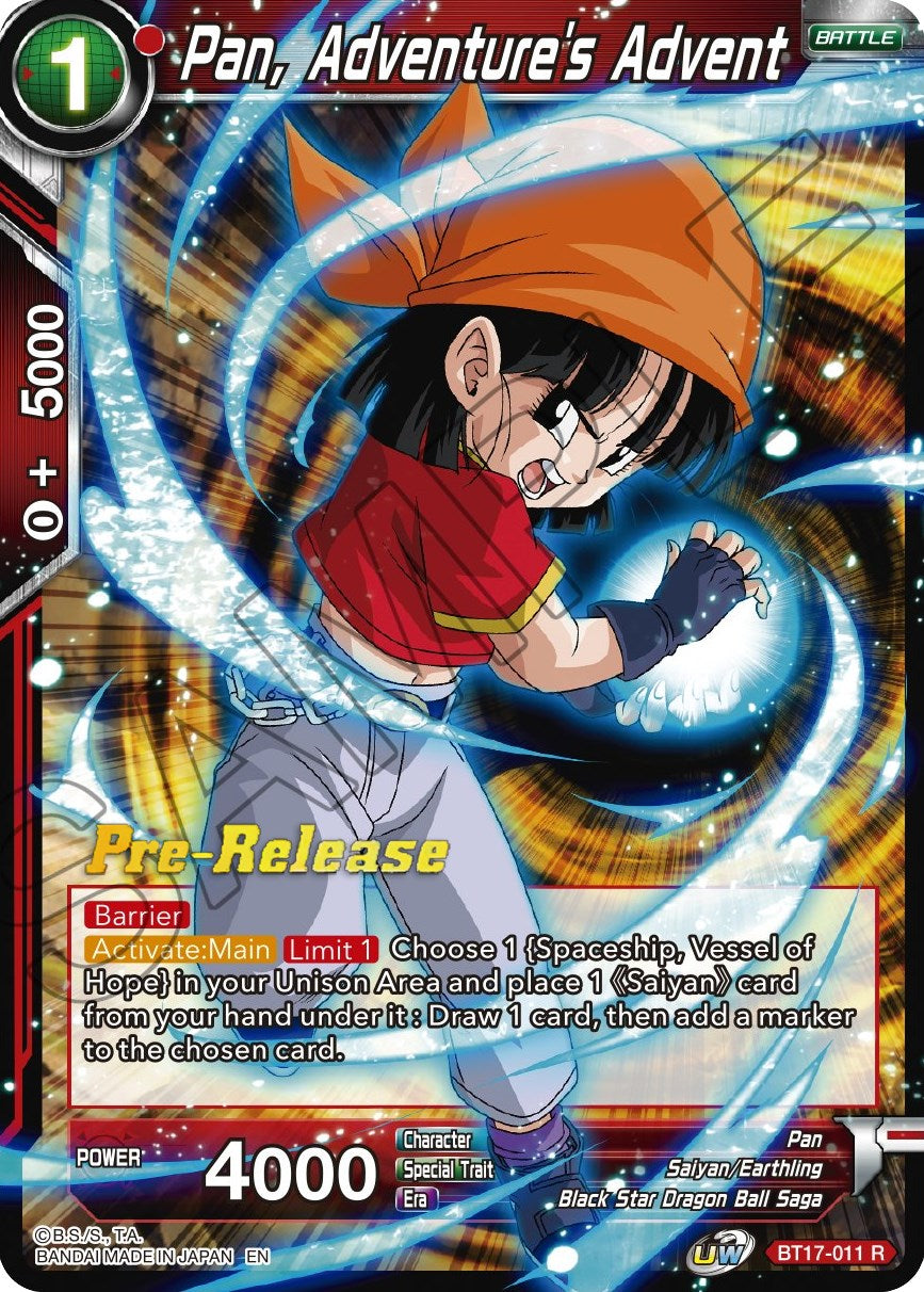 Pan, Adventure's Advent (BT17-011) [Ultimate Squad Prerelease Promos] | Mindsight Gaming