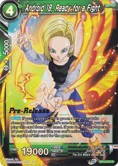 Android 18, Ready for a Fight (BT14-070) [Cross Spirits Prerelease Promos] | Mindsight Gaming