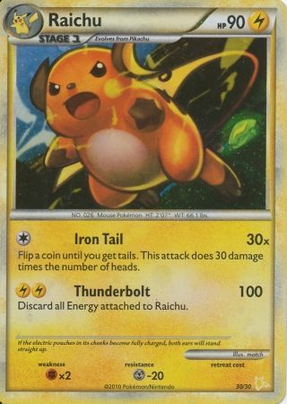 Raichu (30/30) [HeartGold & SoulSilver: Trainer Kit - Raichu] | Mindsight Gaming