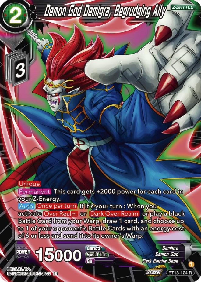 Demon God Demigra, Begrudging Ally (BT18-124) [Dawn of the Z-Legends] | Mindsight Gaming