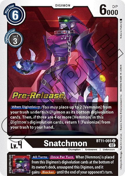 Snatchmon [BT11-065] [Dimensional Phase Pre-Release Promos] | Mindsight Gaming