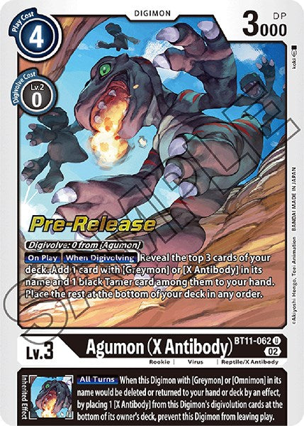 Agumon (X Antibody) [BT11-062] [Dimensional Phase Pre-Release Promos] | Mindsight Gaming