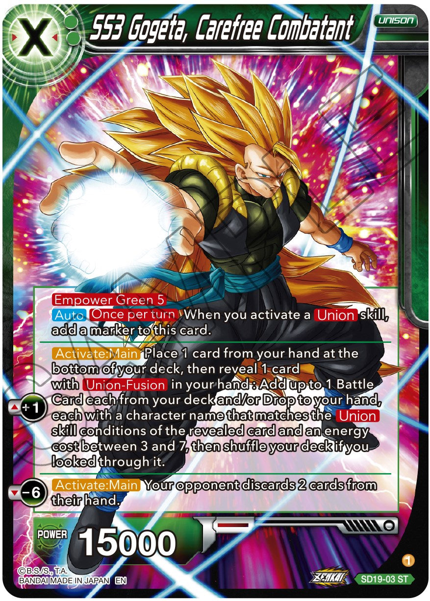 SS3 Gogeta, Carefree Combatant (SD19-03) [Dawn of the Z-Legends] | Mindsight Gaming