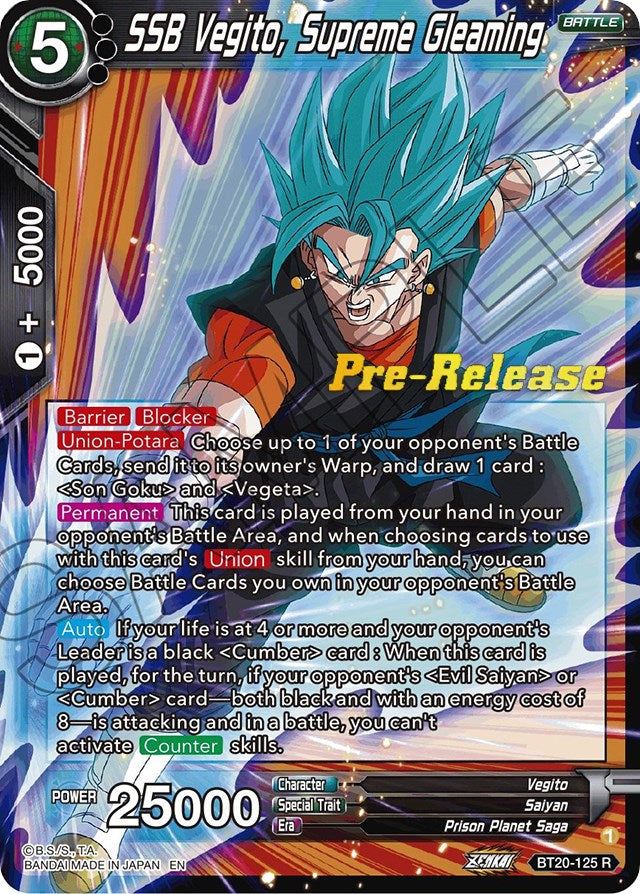 SSB Vegito, Supreme Gleaming (BT20-125) [Power Absorbed Prerelease Promos] | Mindsight Gaming