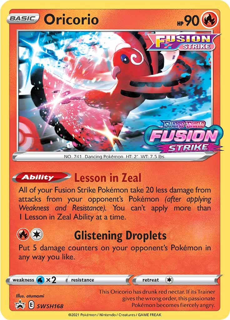 Oricorio (SWSH168) (Prerelease Promo) [Sword & Shield: Black Star Promos] | Mindsight Gaming