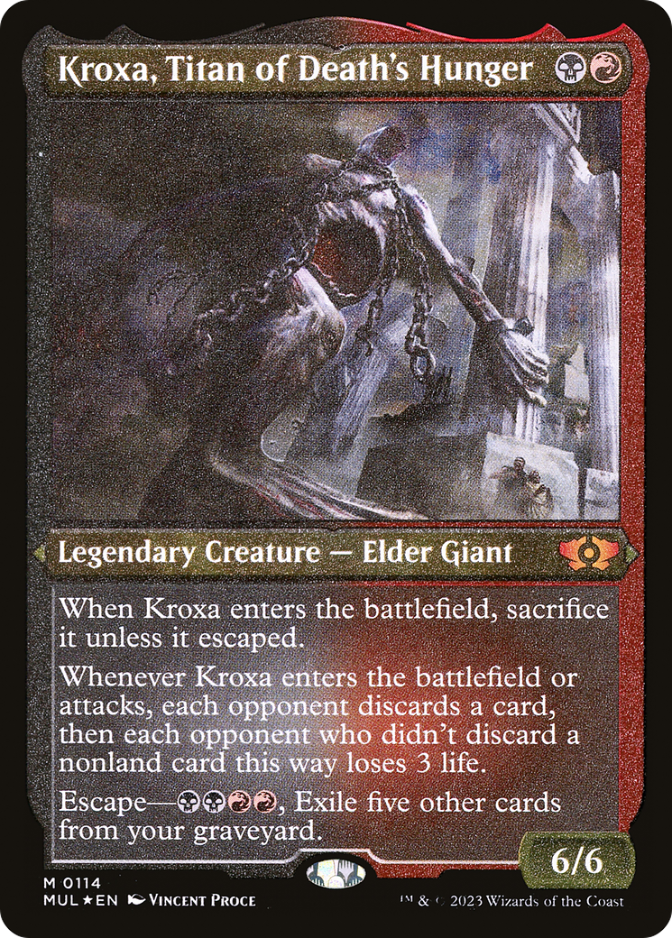 Kroxa, Titan of Death's Hunger (Foil Etched) [Multiverse Legends] | Mindsight Gaming