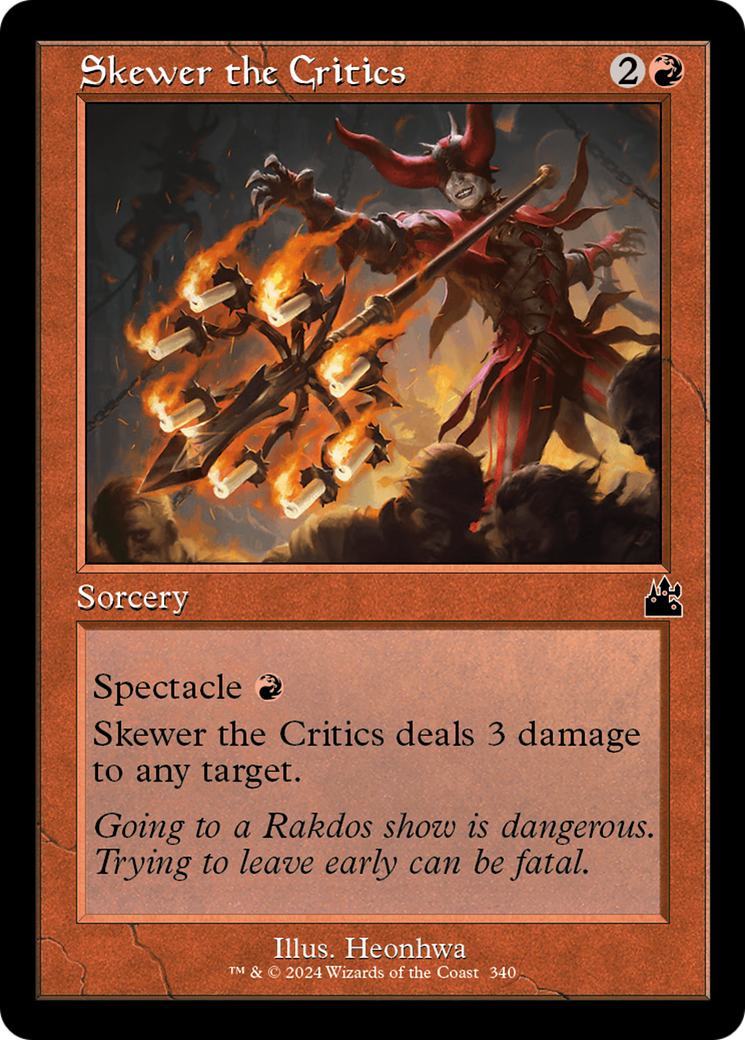 Skewer the Critics (Retro Frame) [Ravnica Remastered] | Mindsight Gaming