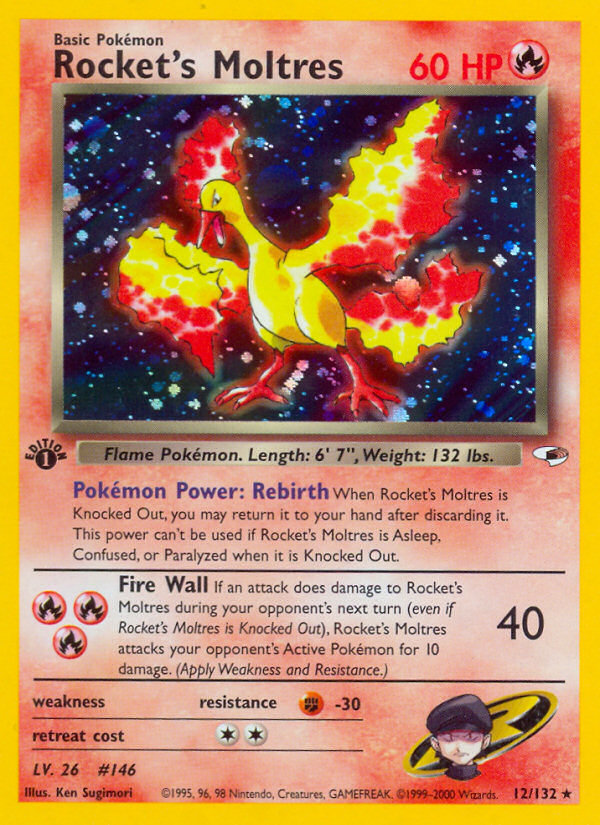 Rocket's Moltres (12/132) [Gym Heroes 1st Edition] | Mindsight Gaming