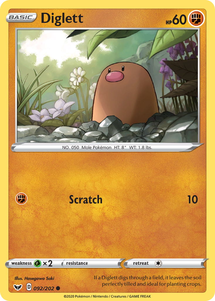 Diglett (092/202) [Sword & Shield: Base Set] | Mindsight Gaming