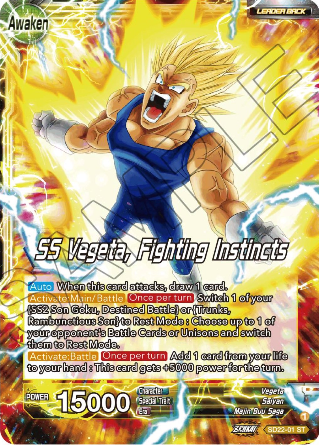 Vegeta // SS Vegeta, Fighting Instincts (Starter Deck Exclusive) (SD22-01) [Power Absorbed] | Mindsight Gaming