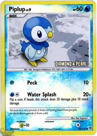 Piplup (93/130) [Burger King Promos: 2008 Collection] | Mindsight Gaming