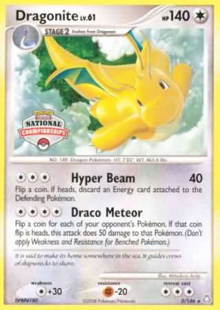 Dragonite (2/146) (National Championship) [Diamond & Pearl: Legends Awakened] | Mindsight Gaming