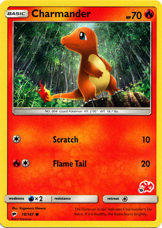 Charmander (18/147) (Charizard Stamp #16) [Battle Academy 2020] | Mindsight Gaming