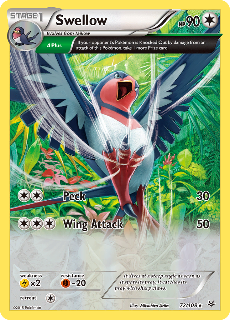 Swellow (72/108) [XY: Roaring Skies] | Mindsight Gaming