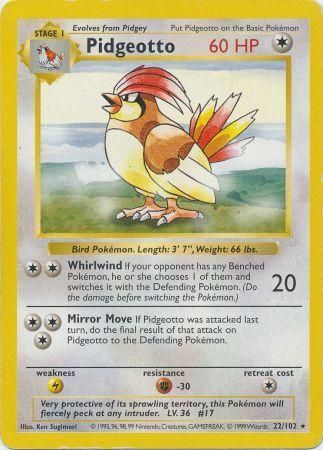 Pidgeotto (22/102) [Base Set Shadowless Unlimited] | Mindsight Gaming