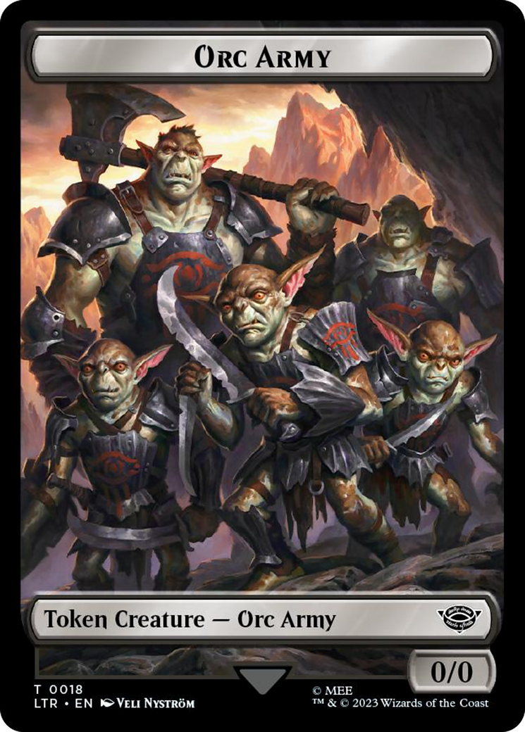 Orc Army (0018) // Food (0022) Double-Sided Token (Surge Foil) [The Lord of the Rings: Tales of Middle-Earth Tokens] | Mindsight Gaming