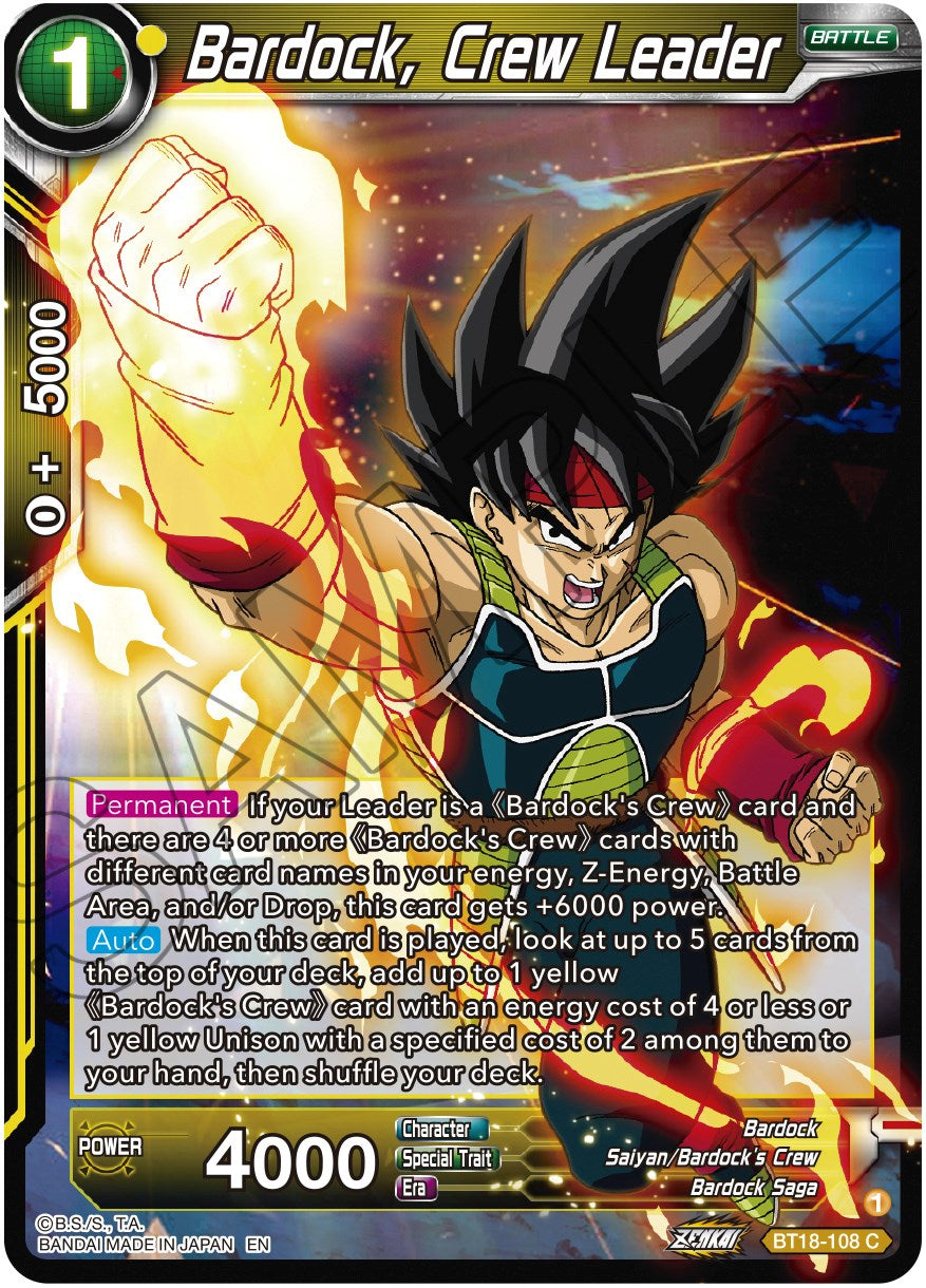 Bardock, Crew Leader (BT18-108) [Dawn of the Z-Legends] | Mindsight Gaming