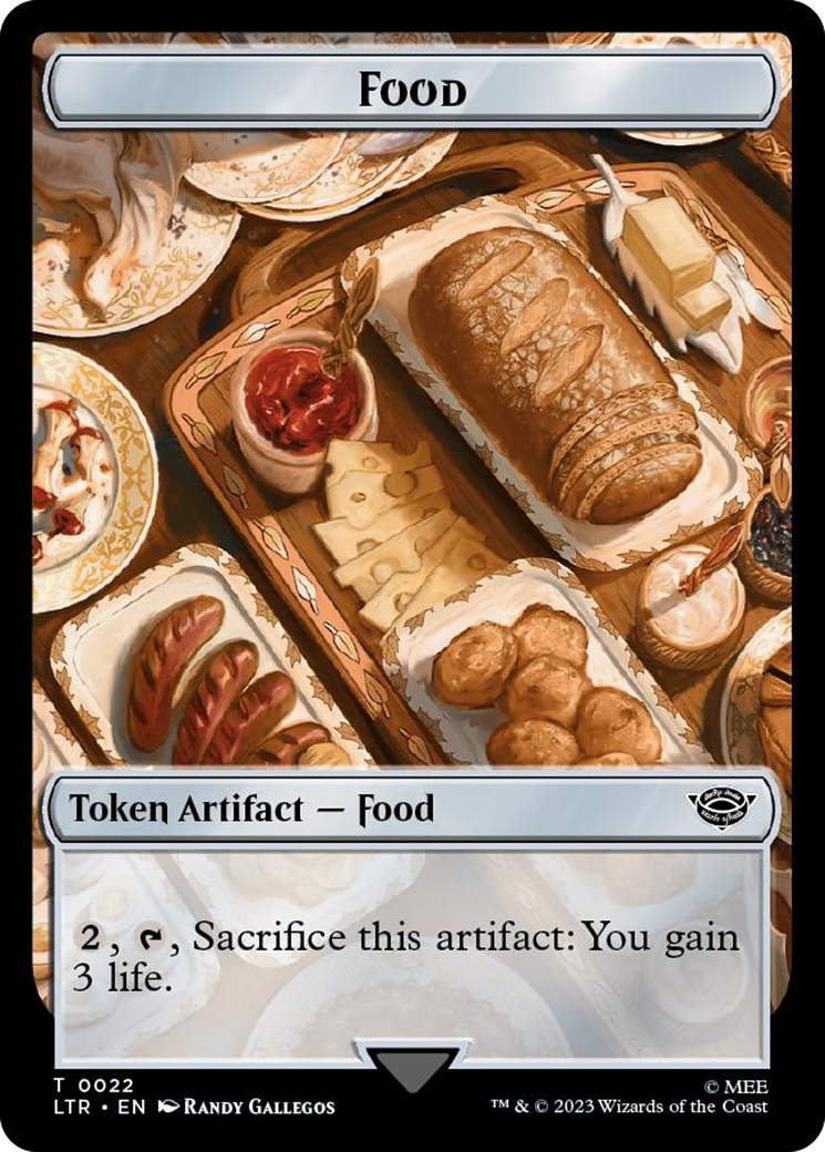 Spirit // Food (0022) Double-Sided Token (Surge Foil) [The Lord of the Rings: Tales of Middle-Earth Tokens] | Mindsight Gaming