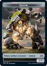 Golem // Human Soldier Double-sided Token [Double Masters Tokens] | Mindsight Gaming