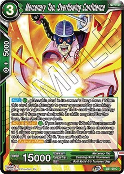 Mercenary Tao, Overflowing Confidence (EB1-29) [Battle Evolution Booster] | Mindsight Gaming