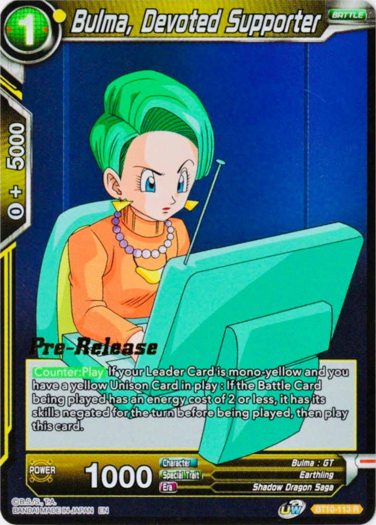 Bulma, Devoted Supporter (BT10-113) [Rise of the Unison Warrior Prerelease Promos] | Mindsight Gaming