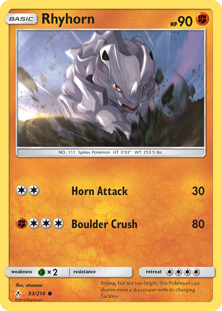 Rhyhorn (93/214) [Sun & Moon: Unbroken Bonds] | Mindsight Gaming