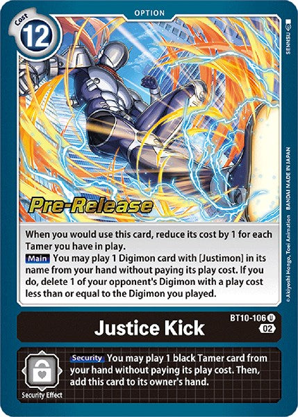 Justice Kick [BT10-106] [Xros Encounter Pre-Release Cards] | Mindsight Gaming