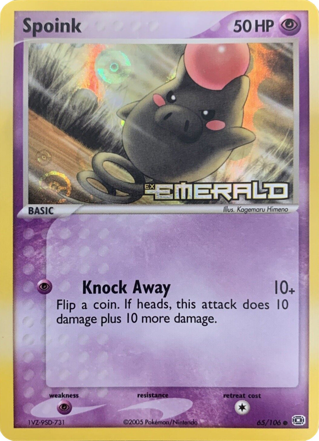 Spoink (65/106) (Stamped) [EX: Emerald] | Mindsight Gaming