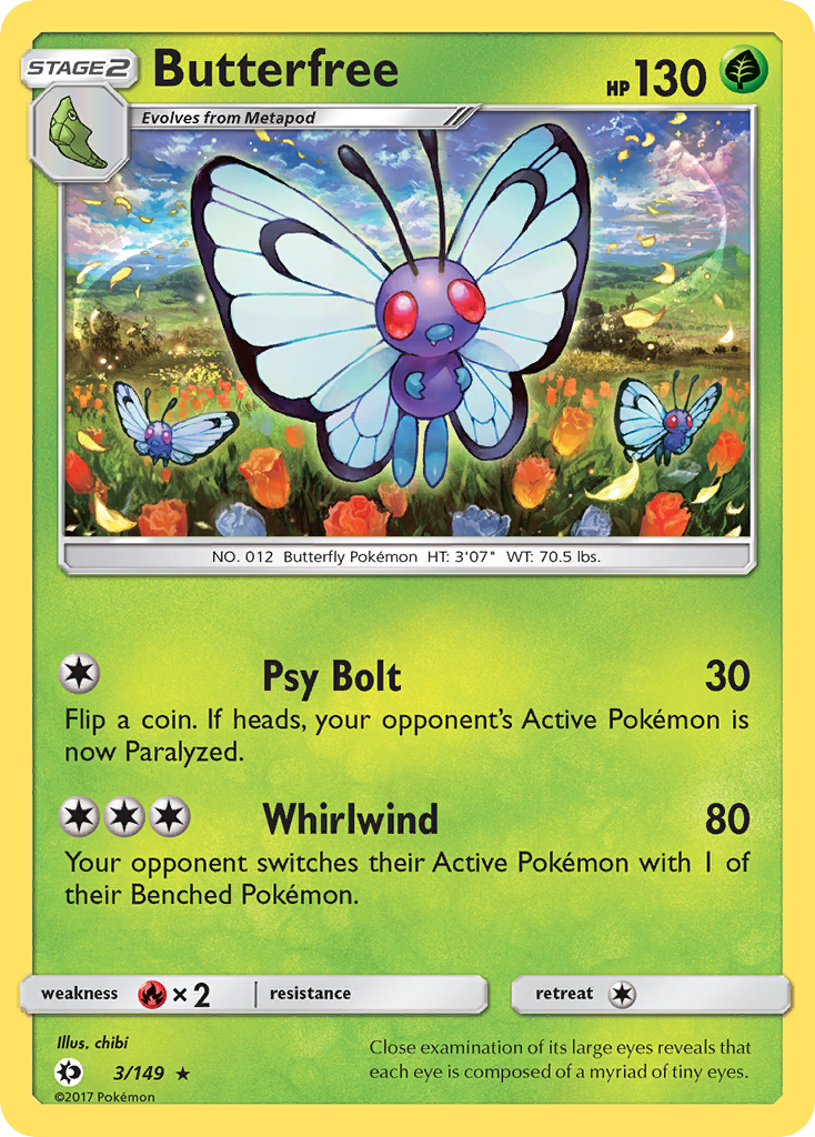 Butterfree (3/149) [Sun & Moon: Base Set] | Mindsight Gaming