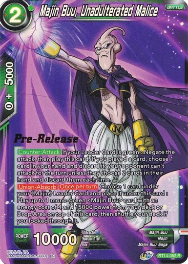 Majin Buu, Unadulterated Malice (BT14-082) [Cross Spirits Prerelease Promos] | Mindsight Gaming