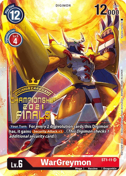 WarGreymon [ST1-11] (2021 Championship Finals Event Pack Alt-Art Gold Stamp Set) [Starter Deck: Gaia Red Promos] | Mindsight Gaming