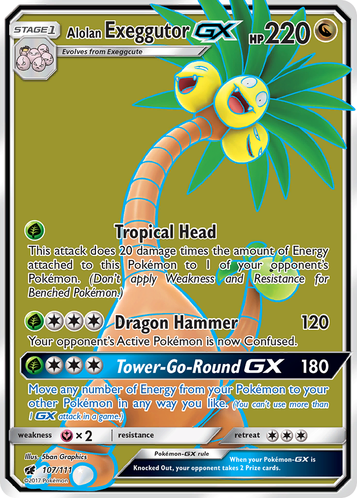 Alolan Exeggutor GX (107/111) [Sun & Moon: Crimson Invasion] | Mindsight Gaming