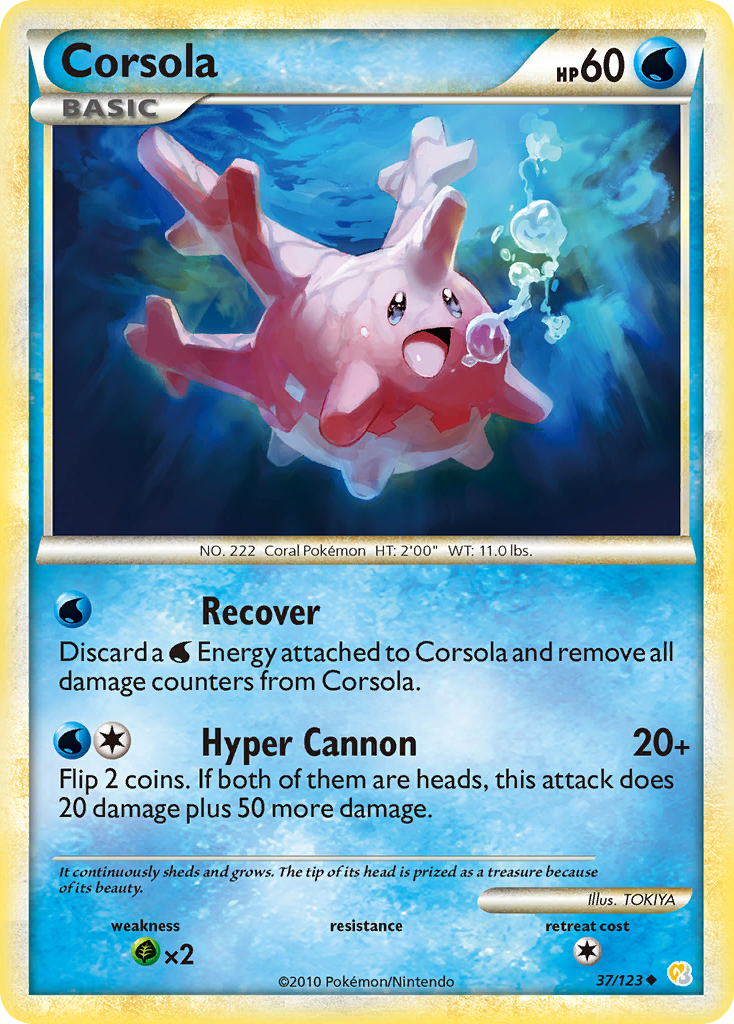 Corsola (37/123) [HeartGold & SoulSilver: Base Set] | Mindsight Gaming