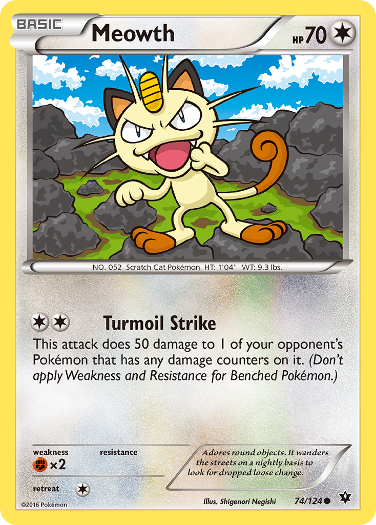 Meowth (74/124) [XY: Fates Collide] | Mindsight Gaming