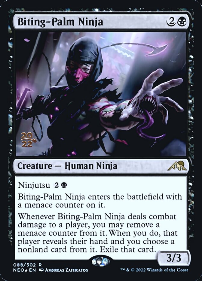 Biting-Palm Ninja [Kamigawa: Neon Dynasty Prerelease Promos] | Mindsight Gaming