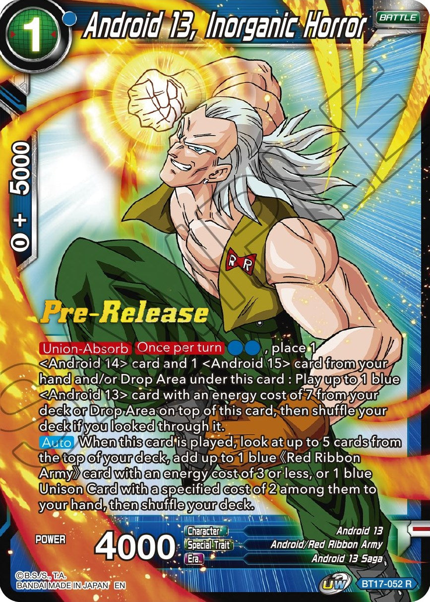 Android 13, Inorganic Horror (BT17-052) [Ultimate Squad Prerelease Promos] | Mindsight Gaming