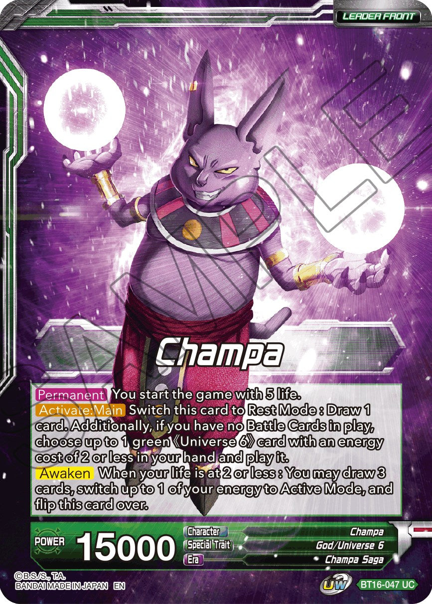 Champa // Champa, Victory at All Costs (BT16-047) [Realm of the Gods Prerelease Promos] | Mindsight Gaming