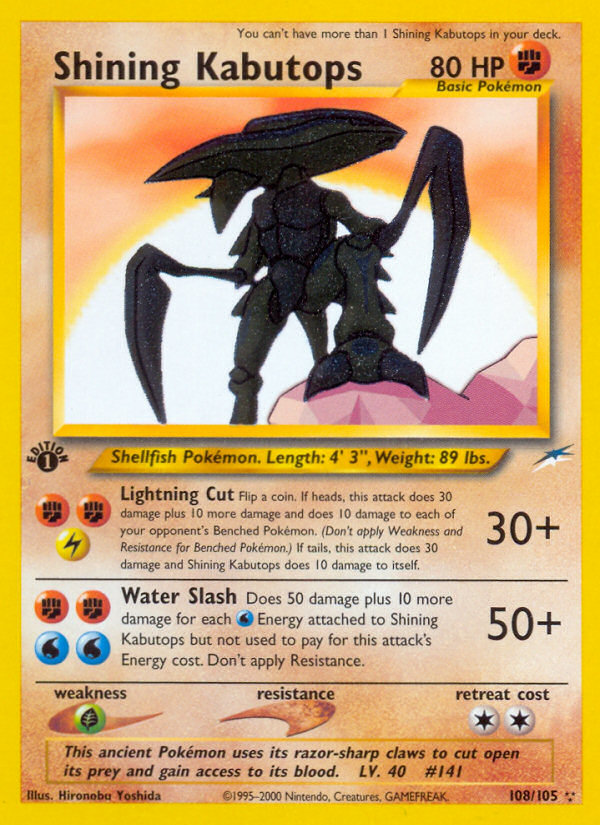 Shining Kabutops (108/105) [Neo Destiny 1st Edition] | Mindsight Gaming