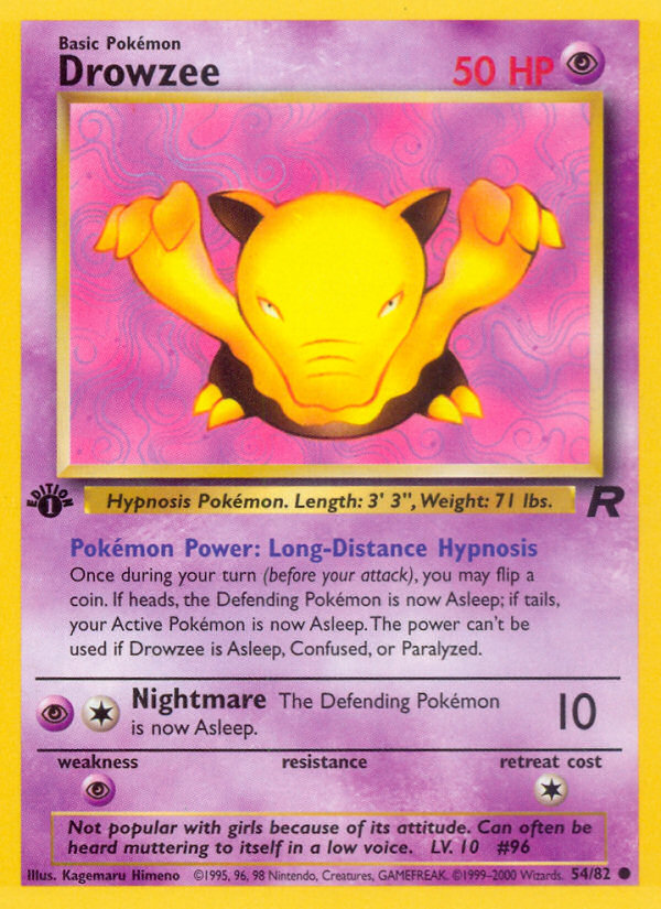 Drowzee (54/82) [Team Rocket 1st Edition] | Mindsight Gaming