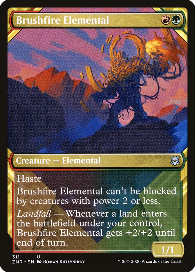 Brushfire Elemental (Showcase) [Zendikar Rising] | Mindsight Gaming