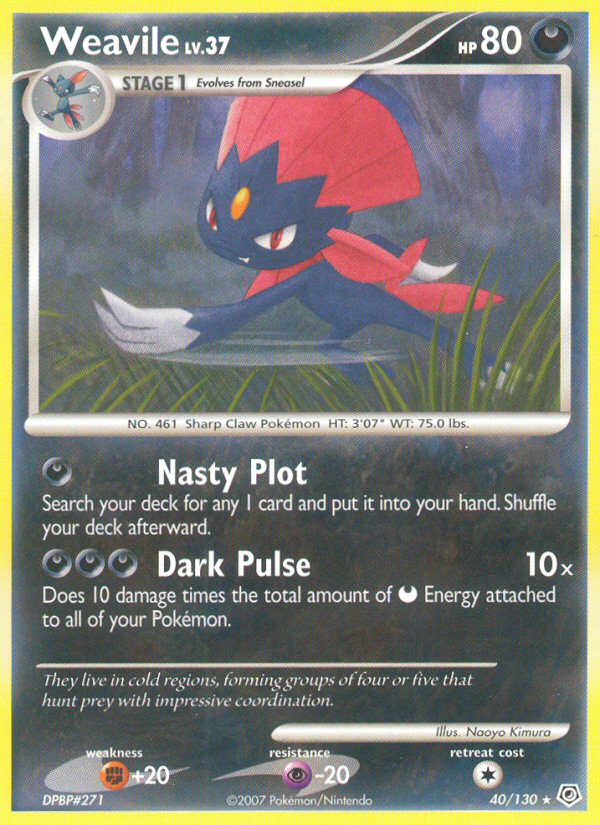 Weavile (40/130) [Diamond & Pearl: Base Set] | Mindsight Gaming