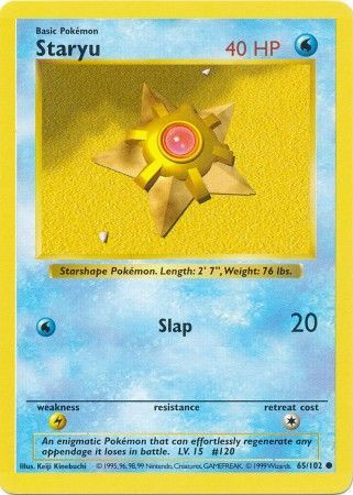 Staryu (65/102) [Base Set Shadowless Unlimited] | Mindsight Gaming