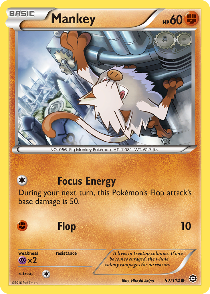 Mankey (52/114) [XY: Steam Siege] | Mindsight Gaming