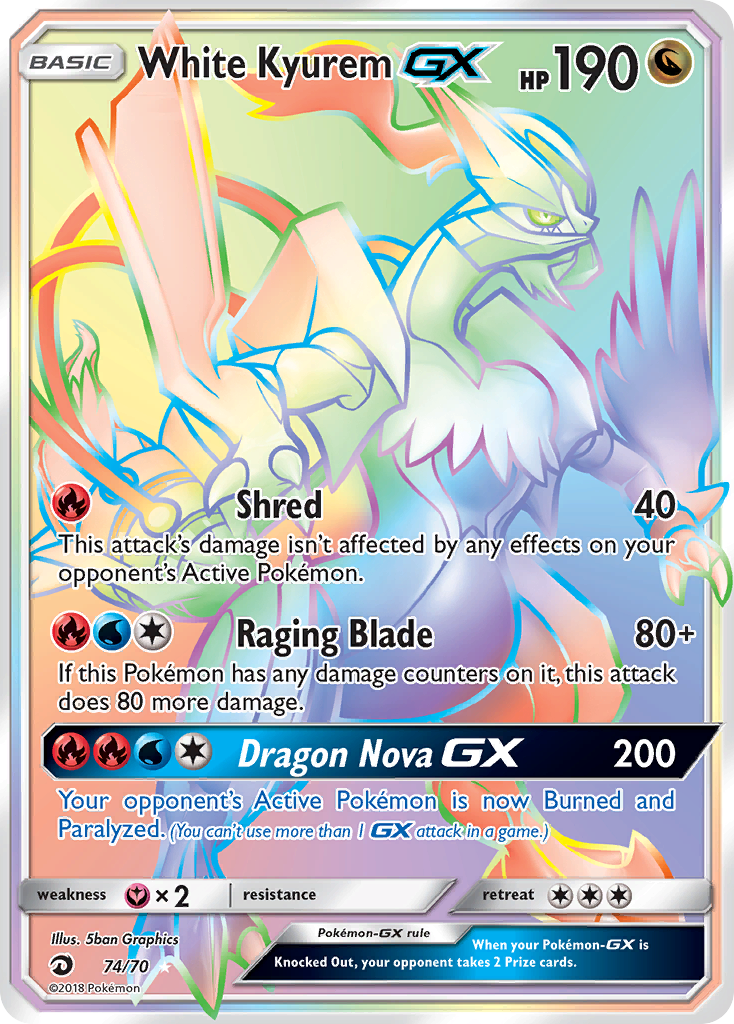 White Kyurem GX (74/70) [Sun & Moon: Dragon Majesty] | Mindsight Gaming