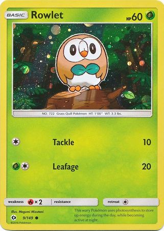 Rowlet (9/149) (Cosmos Holo) [Sun & Moon: Base Set] | Mindsight Gaming