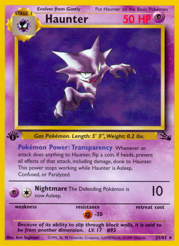 Haunter (21/62) [Fossil 1st Edition] | Mindsight Gaming