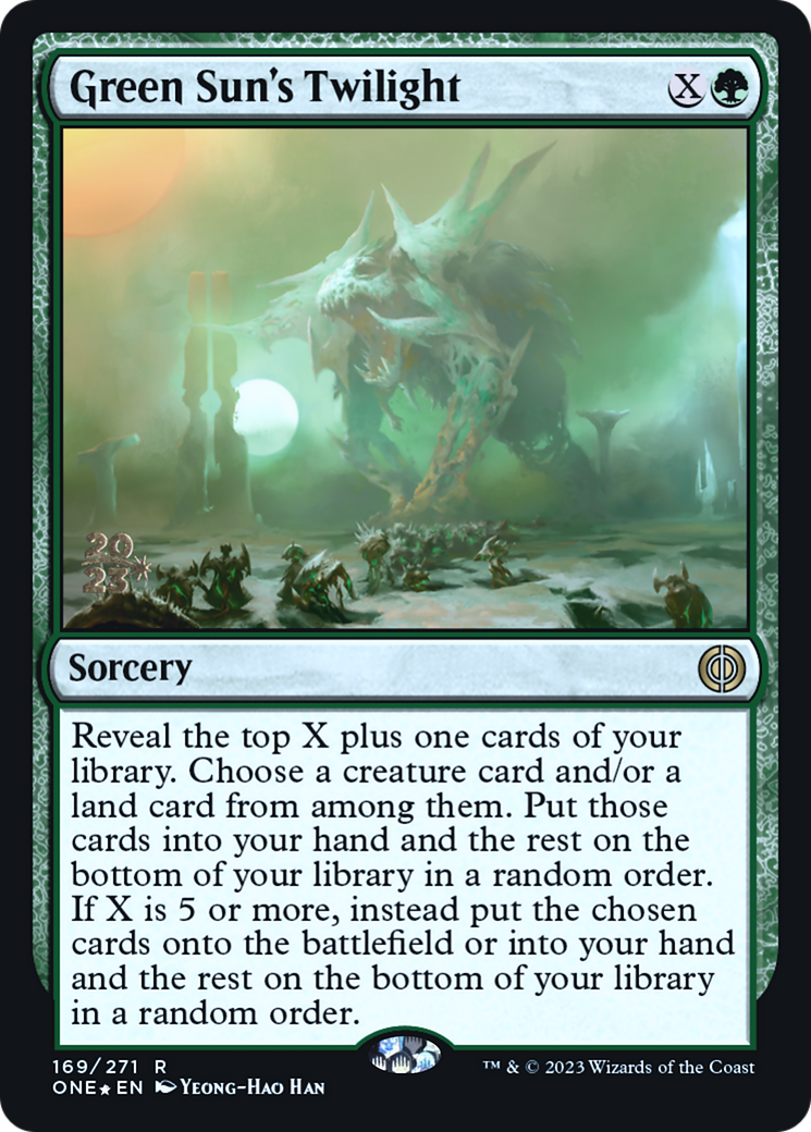 Green Sun's Twilight [Phyrexia: All Will Be One Prerelease Promos] | Mindsight Gaming