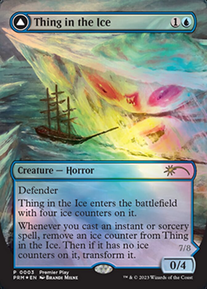 Thing in the Ice // Awoken Horror (Borderless Alternate Art) [Regional Championship Qualifiers 2023] | Mindsight Gaming